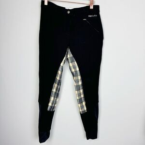 BUCKWILD | Full Seat Breeches Riding Equestrian Pants Black & Plaid Women’s S